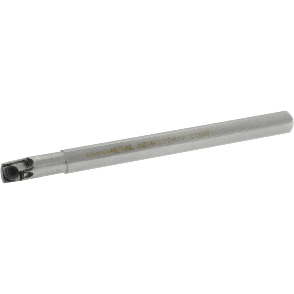 Kennametal Indexable Boring Bar: E03HSCLDR12, 0.2240" Min Bore, Right Hand, 5 deg Lead, Solid Carbide (Shank) & Steel (Head) - 1271038
