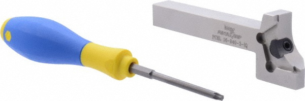 Iscar Indexable Grooving-Cutoff Toolholder: PCHL16D403IQ, 3 to 3.2 mm Groove Width, 20 mm Max Depth of Cut, Left Hand - 2302573