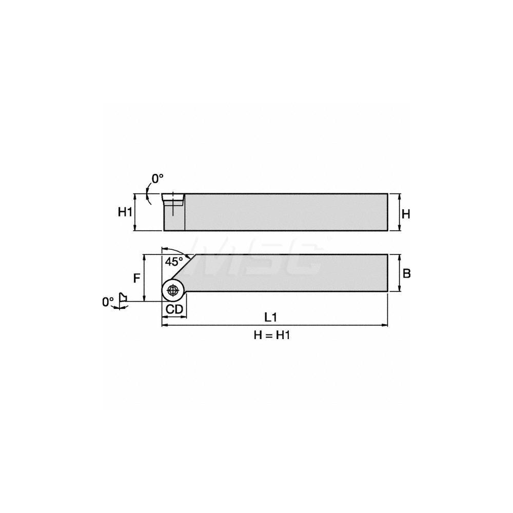 Kennametal Indexable Turning Toolholder: SRGCR2525M08, Screw - 1097796