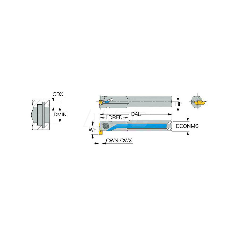 Iscar Indexable Grooving Toolholder:  GEHIMR 12.7-14, 0.0750" Max Groove Width - 2801192
