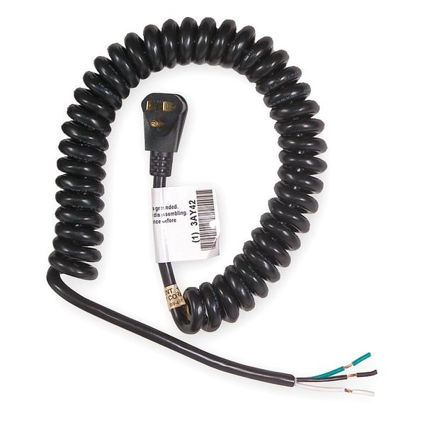 Power First Coiled Power Cord, 5-15P, SJT, 20 ft., 15A, 14/3 - 1TNC1