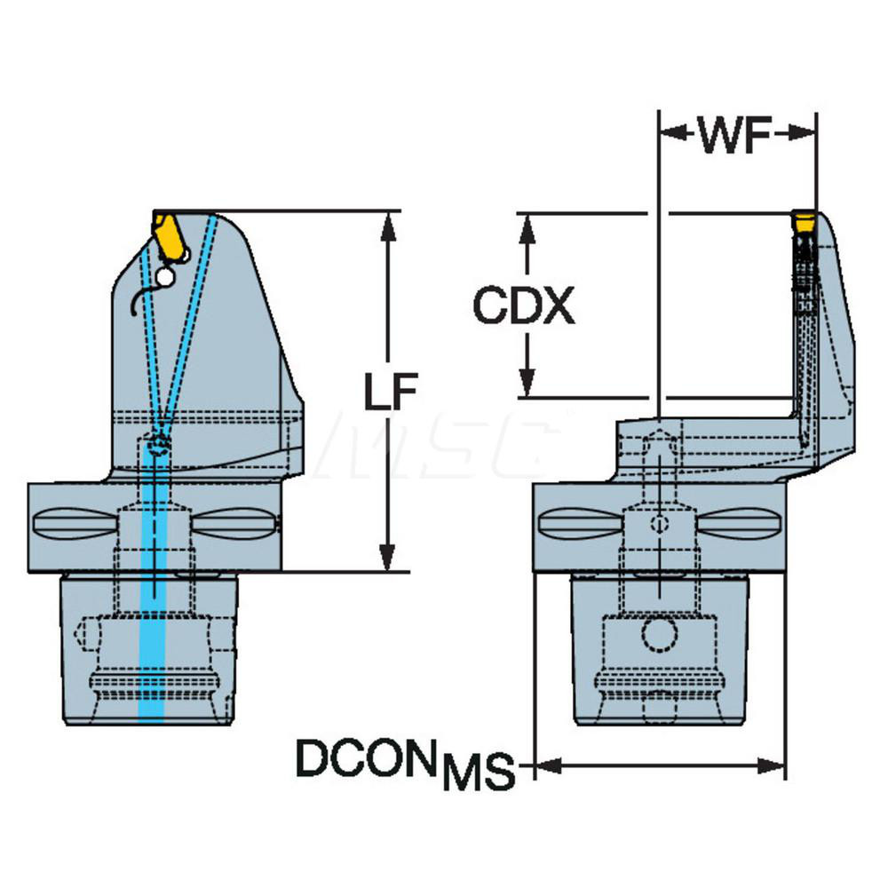 Sandvik Coromant Modular Grooving Head: Left Hand, Blade Holder Head, C5 System Size - 7602798