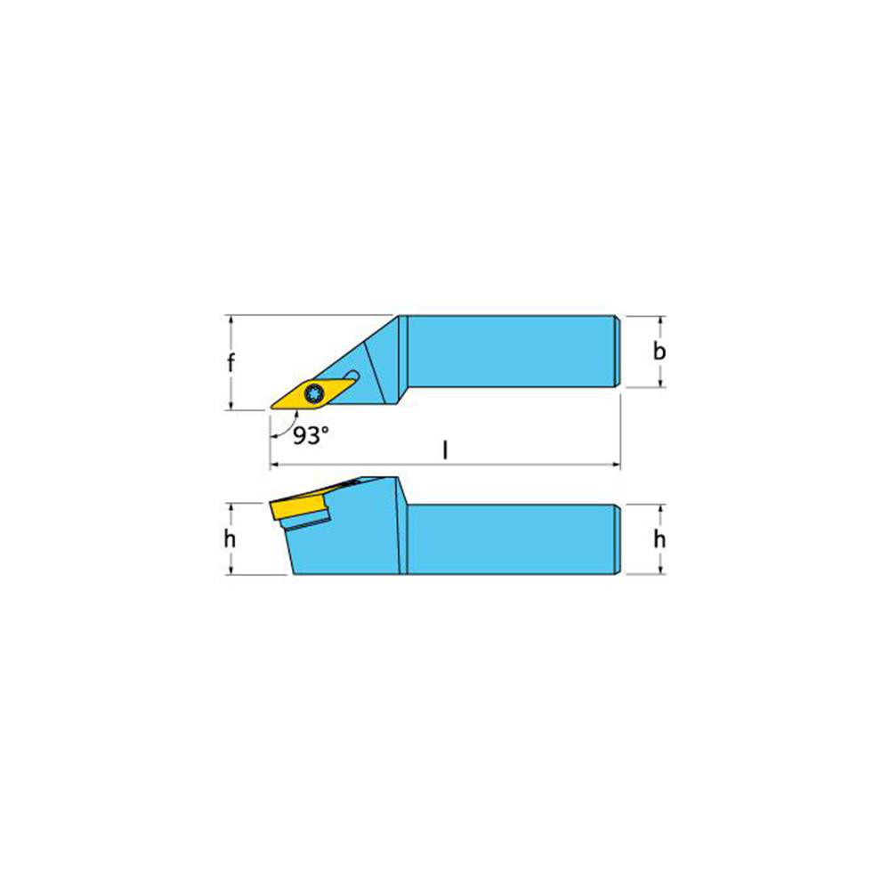 Ingersoll Cutting Tools Indexable Turning Toolholder: SVJNR12-2.5, 93.0 deg Lead Angle, Screw - 3671628