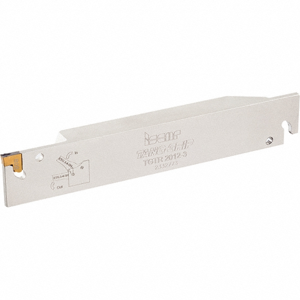 Iscar Indexable Grooving-Cutoff Toolholder: TGTL12.7-1.6-IQ, 0.063 to 0.065" Groove Width, Left Hand - 2302868