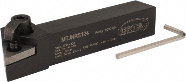 Hertel Indexable Turning Toolholder: MTJNRS124 3/4" SHANK, Clamp & Screw - 1000184