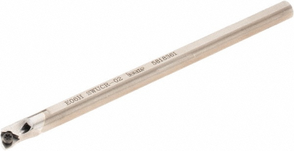 Iscar Indexable Boring Bar: E10M SWUCR-02, 10.90 mm Min Bore, Right Hand, 10.00 mm Shank Dia, 93 deg Lead, Solid Carbide - 3601989