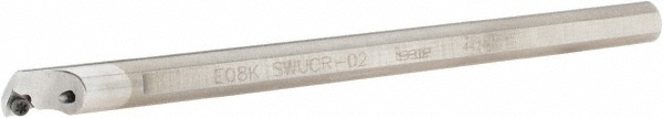 Iscar Indexable Boring Bar: E10M SWUCR-02, 10.90 mm Min Bore, Right Hand, 10.00 mm Shank Dia, 93 deg Lead, Solid Carbide - 3601989