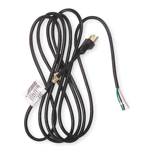 Power First Power Cord, 5-15P, SJT, 8 ft., Blk, 10A, 18/3 - 1FD82