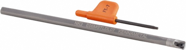 Kennametal Indexable Boring Bar: E06MSTLDL07, 7.06 mm Min Bore, Left Hand, 6.00 mm Shank Dia, -5 deg Lead, Solid Carbide - 1270981