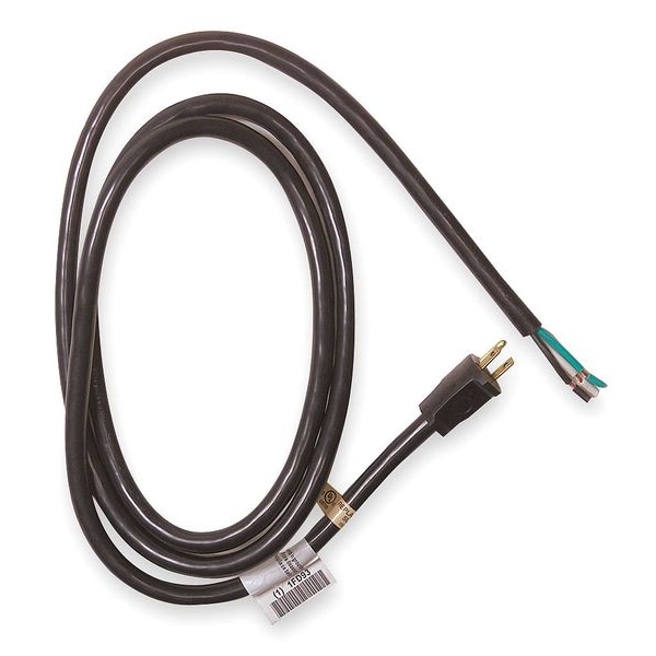 Power First Power Cord, 5-15P, ST, 8 ft., Blk, 15A, 12/3 - 1FD93