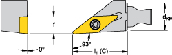 Kennametal Modular Turning & Profiling Head: Size KM12, 20 mm Head Length, External, Right Hand - 1920381