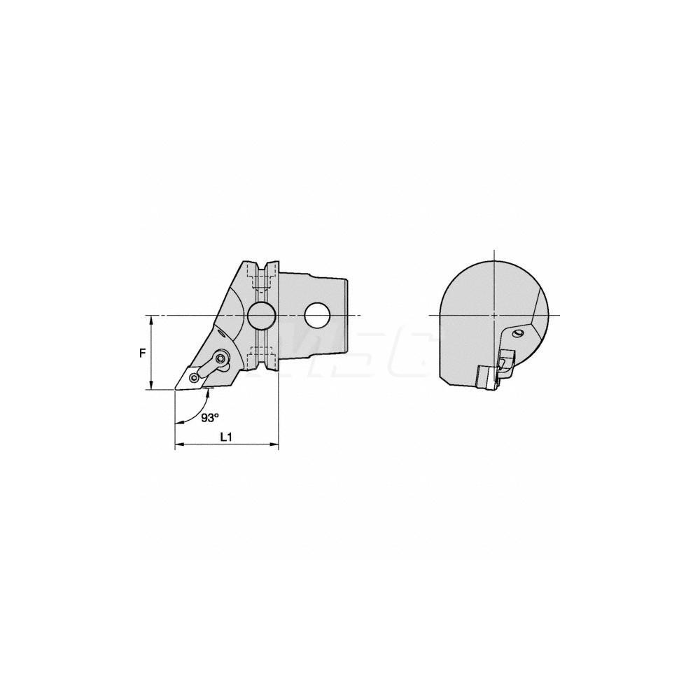 Kennametal Modular Turning & Profiling Head: Size KM40, 40 mm Head Length, Right Hand - 3901291
