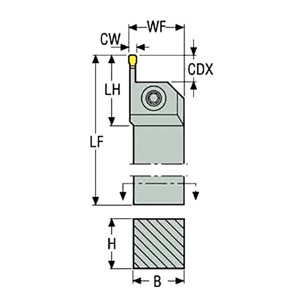 Sandvik Coromant Indexable Grooving Toolholder: QS-QD-LFJ40C2525D, External, Left Hand, 80 mm Max Workpiece Dia - 6427665