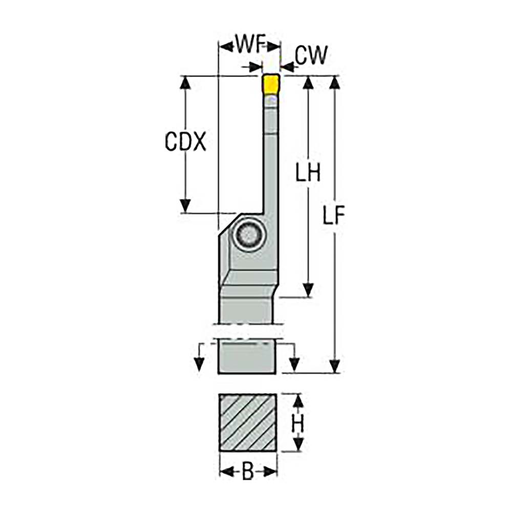 Sandvik Coromant Indexable Grooving Toolholder: QS-QD-LFJ40C2525D, External, Left Hand, 80 mm Max Workpiece Dia - 6427665