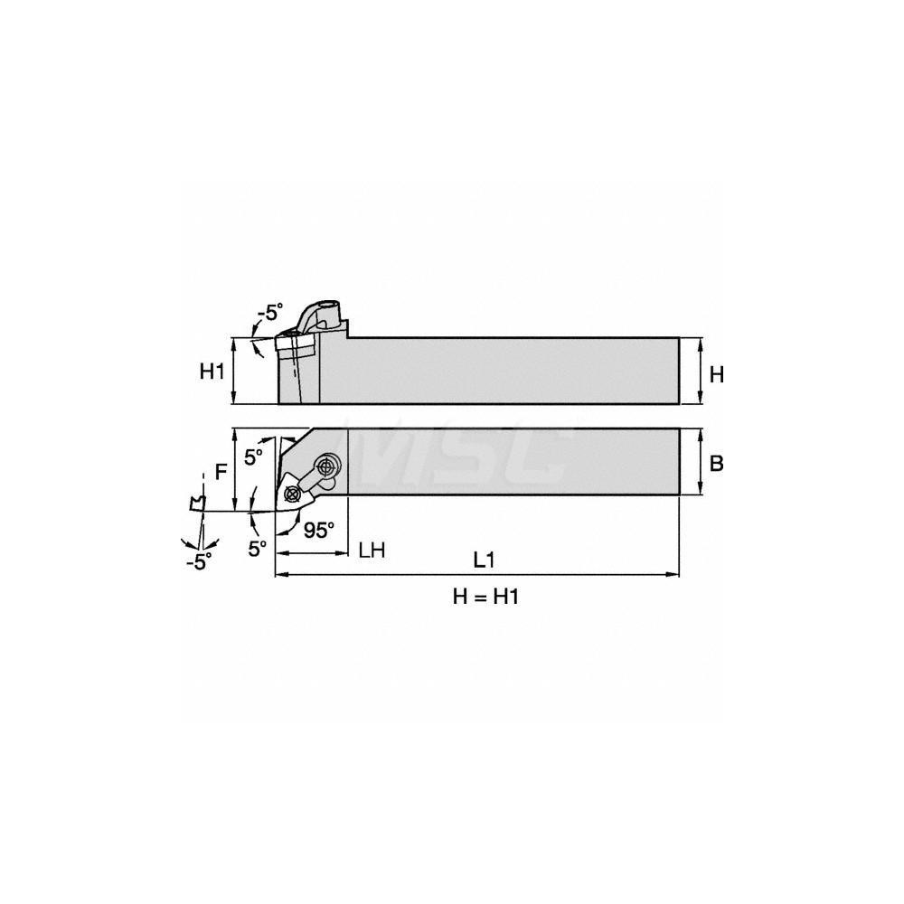 Kennametal Indexable Turning Toolholder: MWLNR124B, Clamp & Screw - 1095983