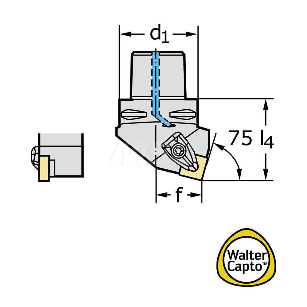 Walter Indexable Turning Toolholder: C5-DSRNL-27060-15, Clamp - 5042313