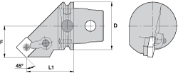 Kennametal Modular Turning & Profiling Head: Size KM63, 68 mm Head Length, External, Left Hand - 2265301