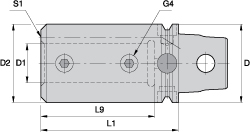 Kennametal Modular Turning & Profiling Head: Size KM63, 68 mm Head Length, External, Left Hand - 2265301