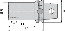 Kennametal Modular Turning & Profiling Head: Size KM63, 68 mm Head Length, External, Left Hand - 2265301