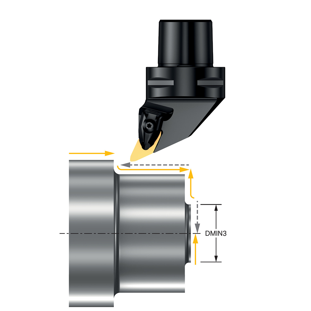Sandvik Coromant Indexable Turning Toolholder: CP-25BR-16-12, Clamp - 8233940