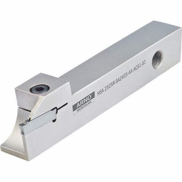 Arno Indexable Grooving-Cutoff Toolholder: HSA1616L-SA2402-26, 2.01 mm Min Groove Width, 13 mm Max Depth of Cut, Left Hand - 97382