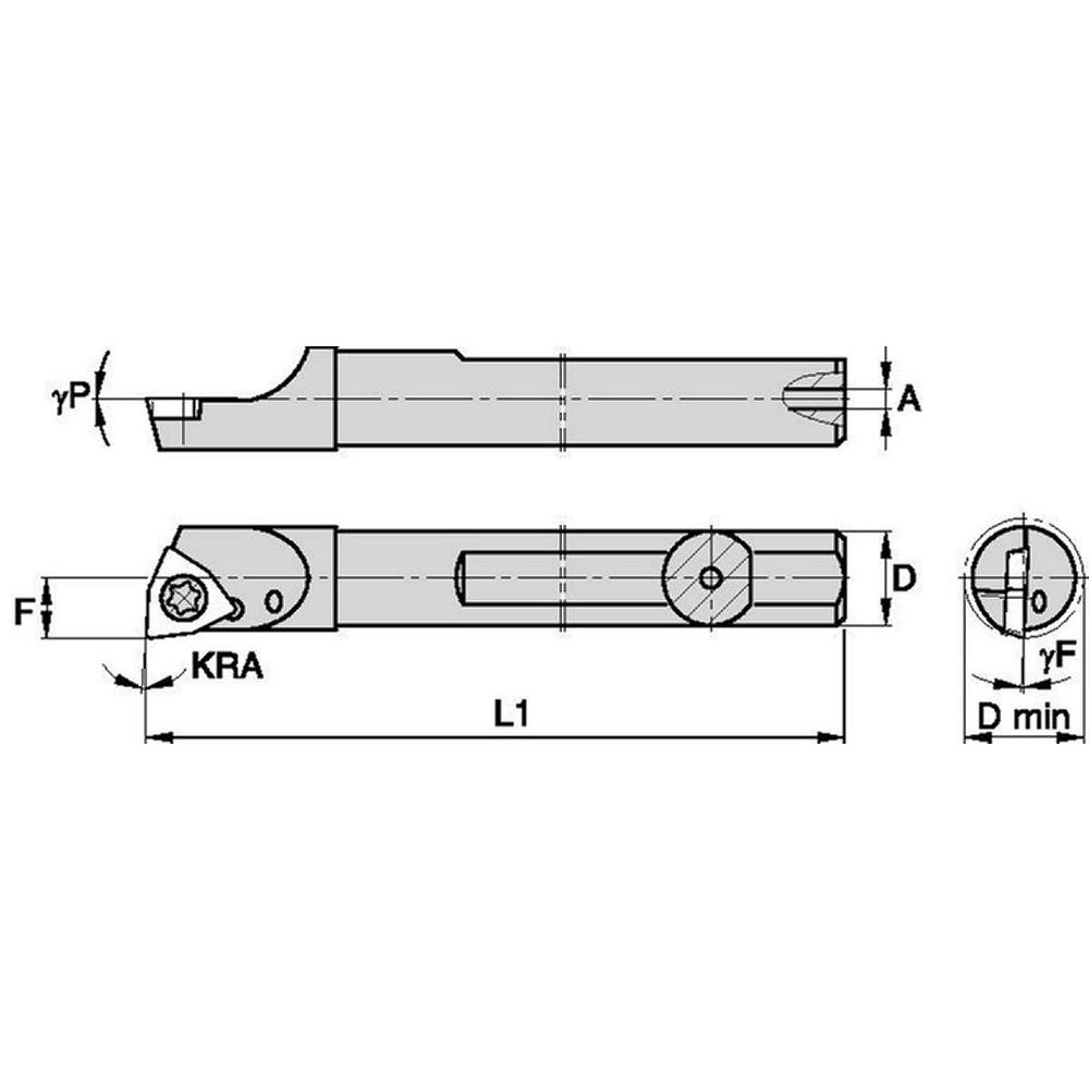 Widia Indexable Boring Bar: QSBIW37553R, 0.4130" Min Bore, Right Hand, -3 deg Lead, Steel - 2825364