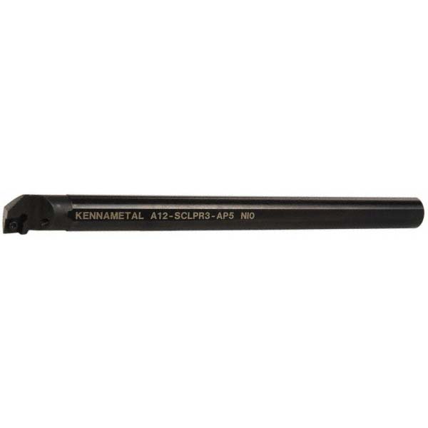 Kennametal Indexable Boring Bar: A12SCLPR3AP5, 23.62 mm Min Bore, Right Hand, 19.05 mm Shank Dia, -5 deg Lead, Steel - 1094954