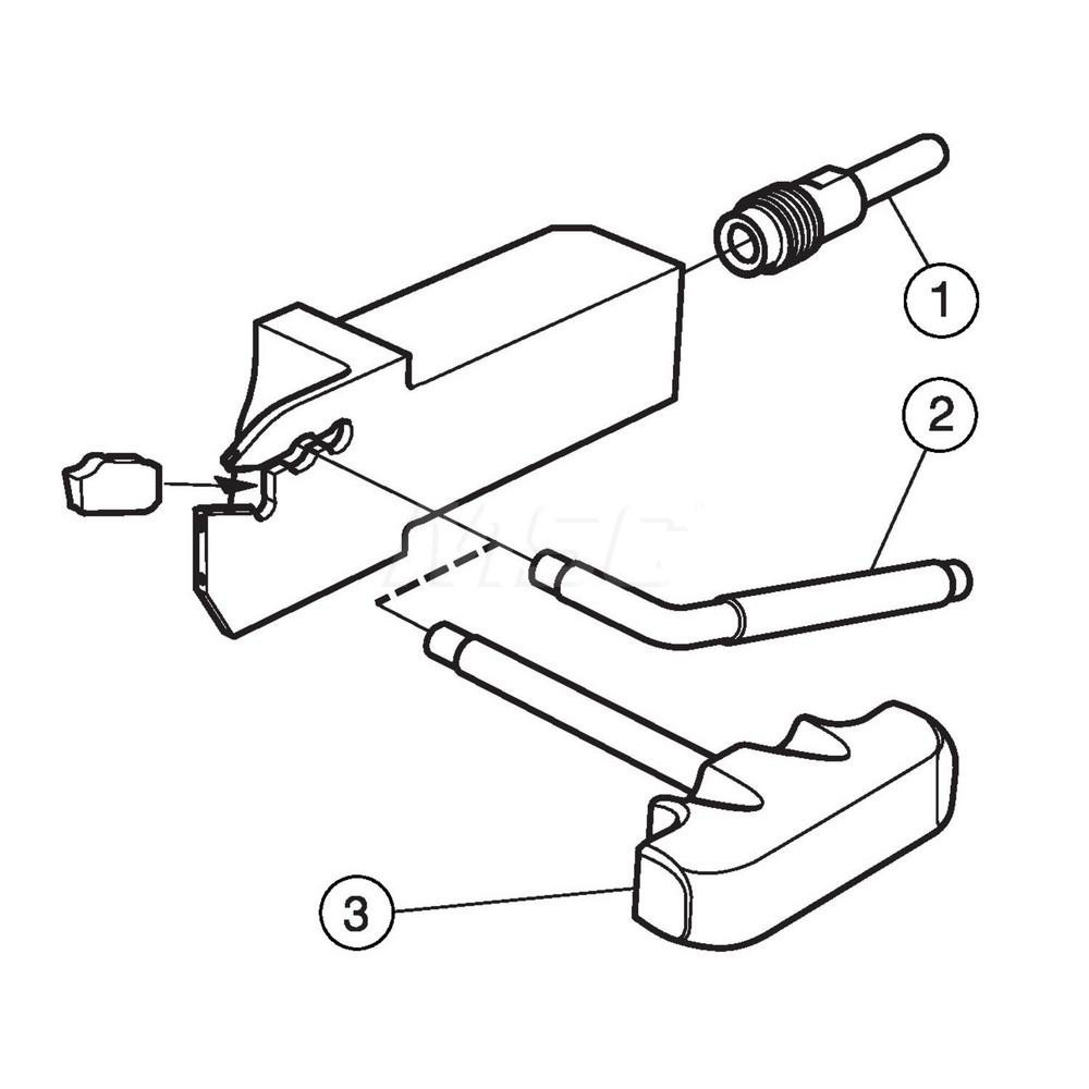 Sandvik Coromant Indexable Grooving Toolholder: QS-QD-RFE0500C08S, External, Right Hand - 6921657