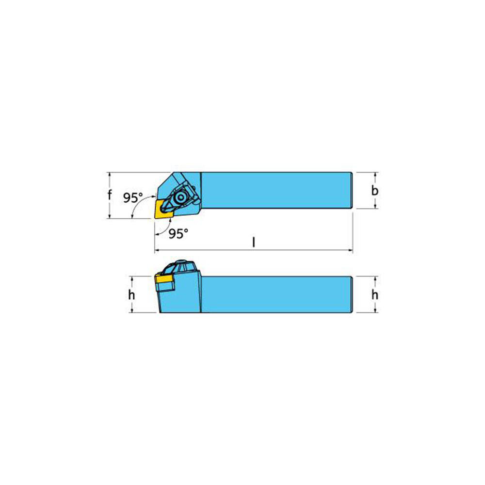Ingersoll Cutting Tools Indexable Turning Toolholder: TCLNL20-33D, 95.0 deg Lead Angle, Clamp - 6160224