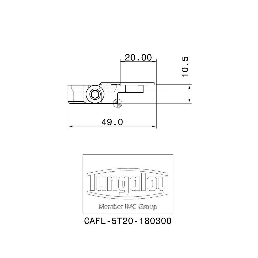 Tungaloy Indexable Turning Toolholder: ACLNL164-A, 95 deg Lead Angle, Clamp - 6853101