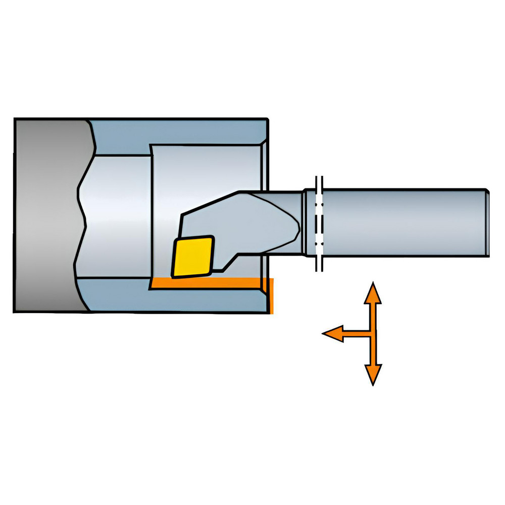 Sandvik Coromant Indexable Boring Bar: A12S-SCLCL3HP, 0.9291" Min Bore, Left Hand, -5 deg Lead, Steel - 6476439