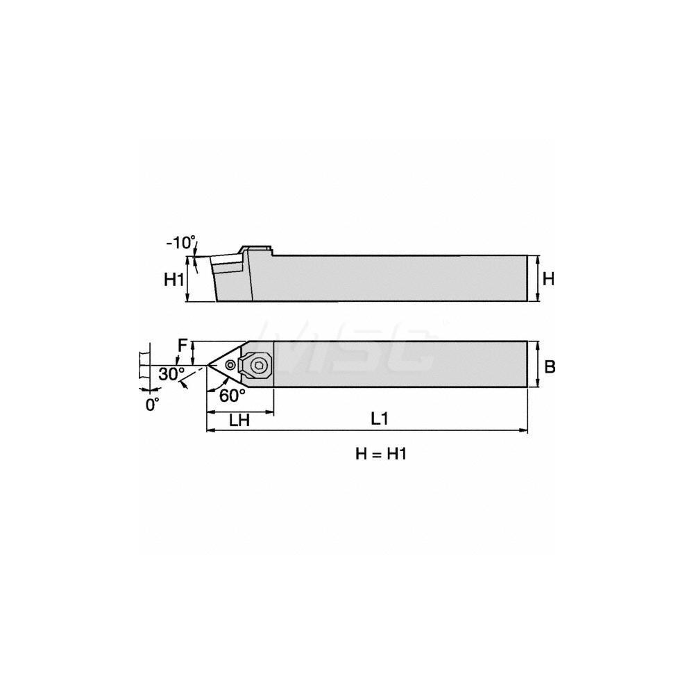 Kennametal Indexable Turning Toolholder: WTENNS164, Clamp & Screw - 1096486
