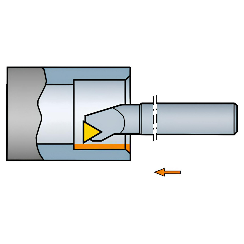 Sandvik Coromant Indexable Boring Bar: A08M-STFCL2-B1, 0.5984" Min Bore, Left Hand, -1 deg Lead, Steel - 5721276