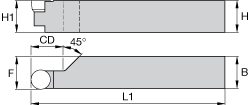 Kennametal Indexable Turning Toolholder: TRAOR2015D, Clamp - 1291039