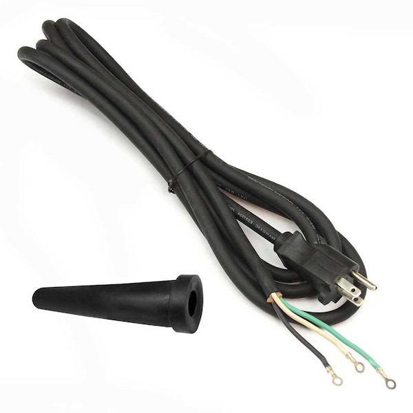 Superior Electric 14 Gauge 3 Wire 9 ft. Power Tool Cord (Soldered Eyelets) w/Strain Relief & Cord Protector (Boot A) - EC143-BA