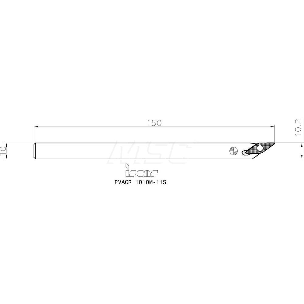 Iscar Indexable Turning Toolholder: PVACR1010M11S, 35.0 deg Lead Angle, Clamp - 3602201