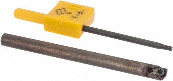 Kyocera Indexable Boring Bar: S04HSTLBR12AE, 0.3120" Min Bore, Right Hand, 5 deg Lead, Steel - THC14020