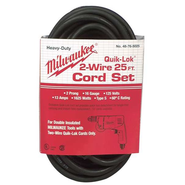 Milwaukee Tool 25' 2-Wire Quik-Lok Cord - 48-76-5025
