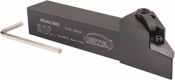 Hertel Indexable Turning Toolholder: MVJNL164D 1" SHANK, Clamp & Screw - 1000197