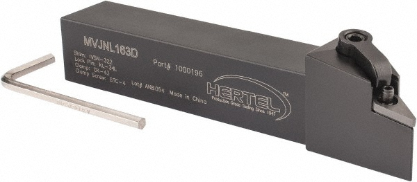 Hertel Indexable Turning Toolholder: MVJNL164D 1" SHANK, Clamp & Screw - 1000197