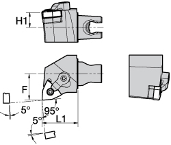 Kennametal Modular Turning & Profiling Head: Size KM32, 40 mm Head Length, External, Right Hand - 1023280