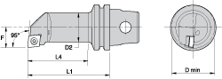 Kennametal Modular Turning & Profiling Head: Size KM32, 40 mm Head Length, External, Right Hand - 1023280