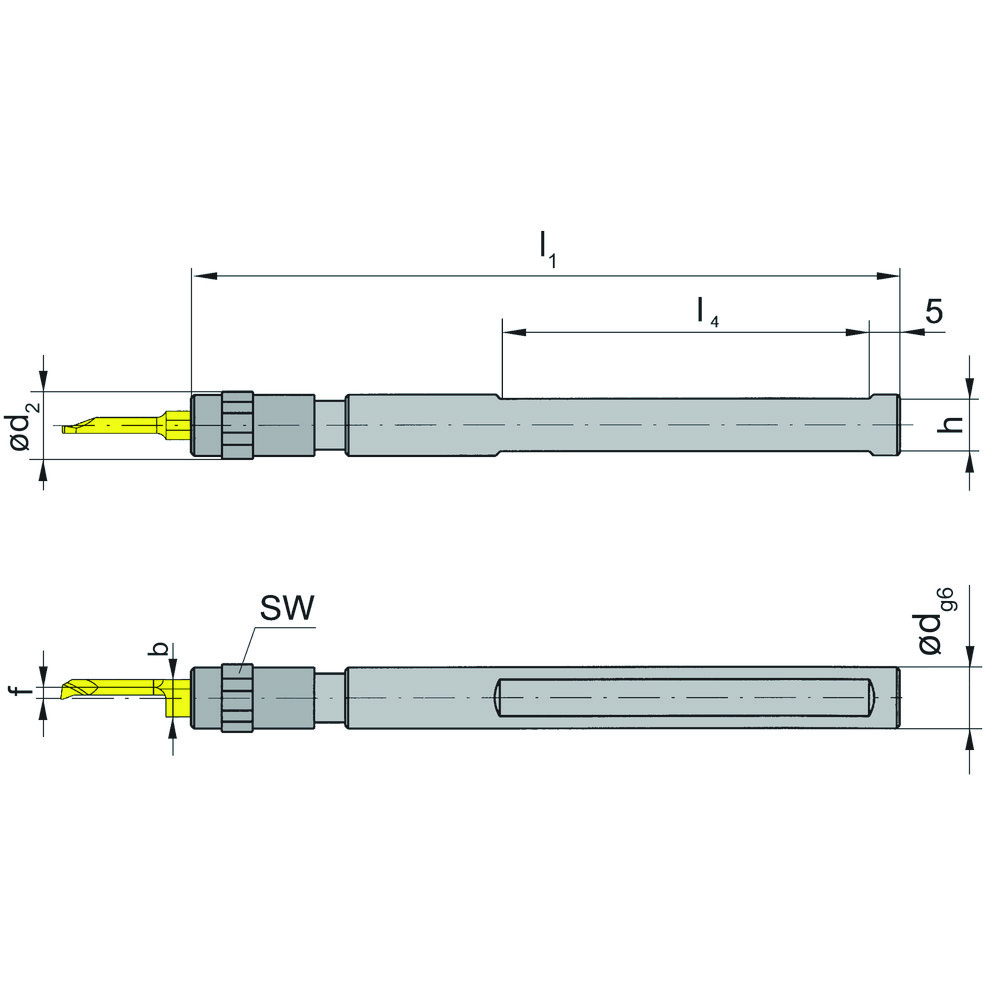HORN Indexable Turning Toolholder: B105.0016.11.01, Screw & Clamp - B10500161101