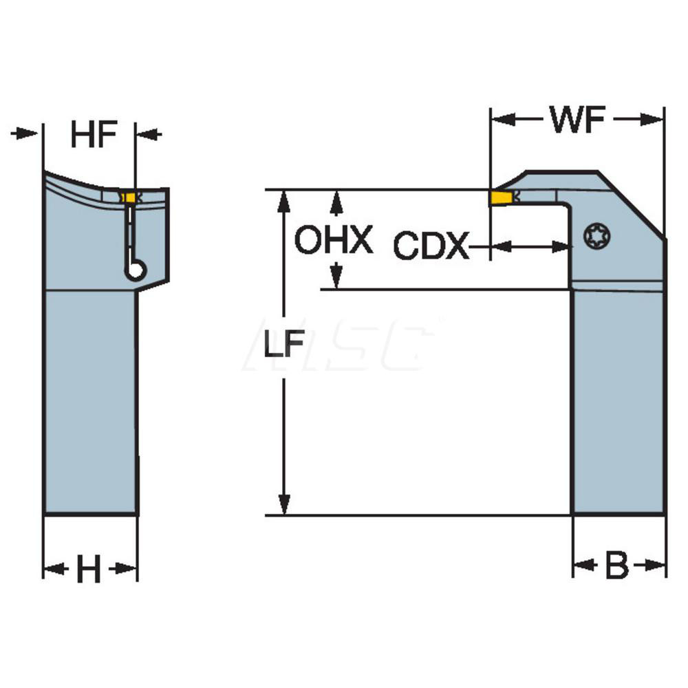 Sandvik Coromant Indexable Grooving Toolholder: RG123K079-16B-088BM, Right Hand - 5741192