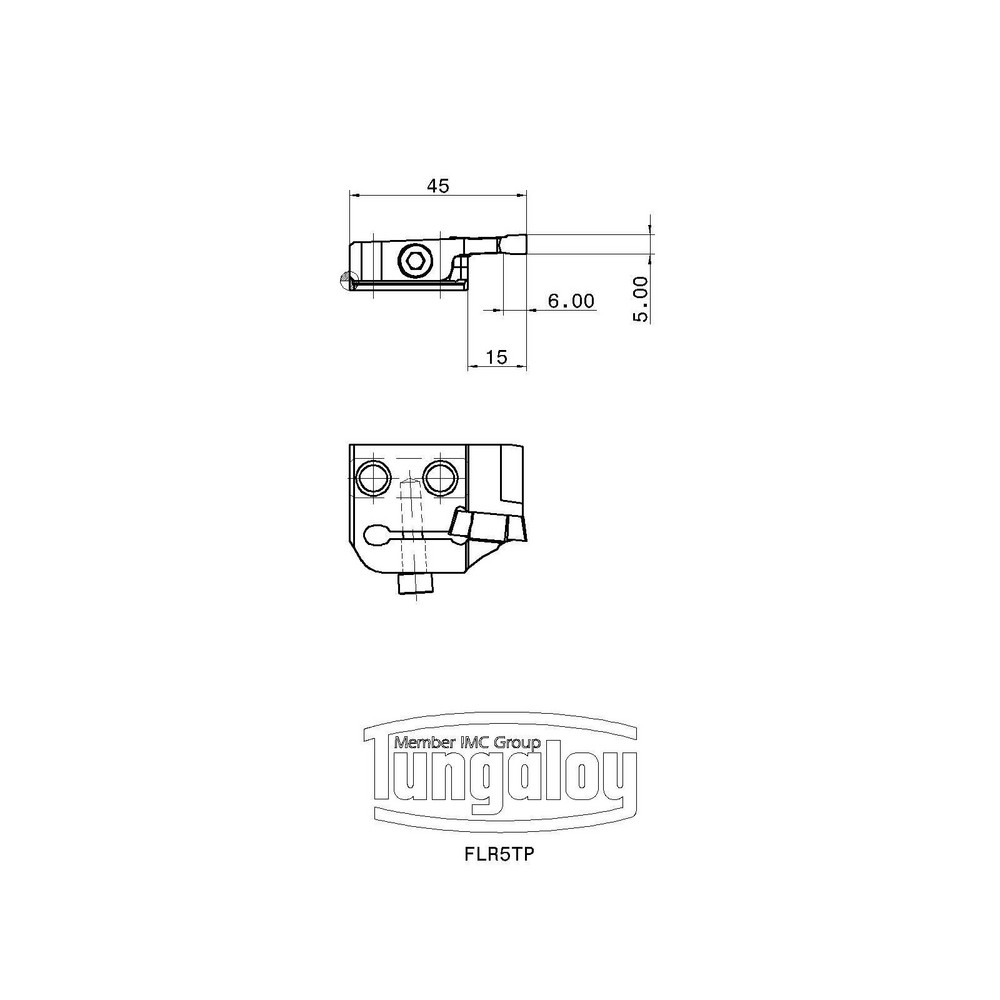 Tungaloy Indexable Boring Bar: A05F-SWUBR03-D060, 6.00 mm Min Bore, Right Hand, 5.00 mm Shank Dia, 93 deg Lead, Steel (Shank) - 6862261