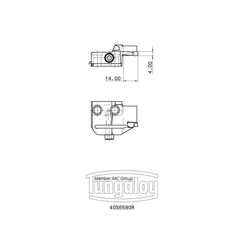 Tungaloy Indexable Boring Bar: A08-SYQBR2-D12, 0.7500" Min Bore, Right Hand, 122.5 deg Lead, Steel (Shank) - 6856598