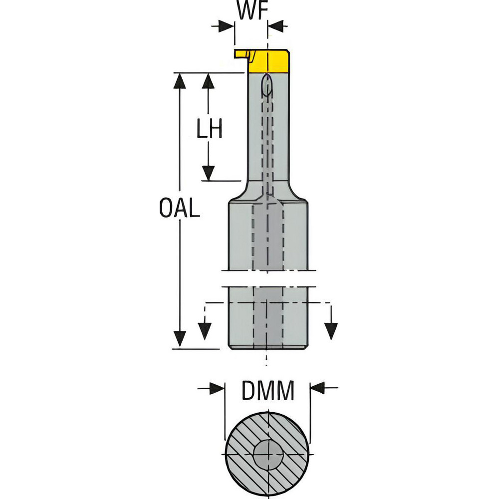 Seco Indexable Boring Bar: A12G-SGXN08-20-R, 8 mm Min Bore Dia, Right Hand Cut, 12 mm Shank Dia, Steel - 02511871