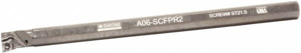 Sumitomo Indexable Boring Bar: A12SCFPR3, 0.9300" Min Bore, Right Hand, 10 deg Lead, Steel - U101905