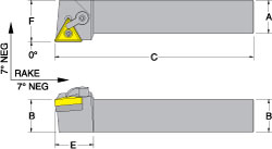 APT Indexable Boring Bar: TL 107 CP5 1X9, 1-1/4" Min Bore, 1" Shank Dia, Steel - TL107