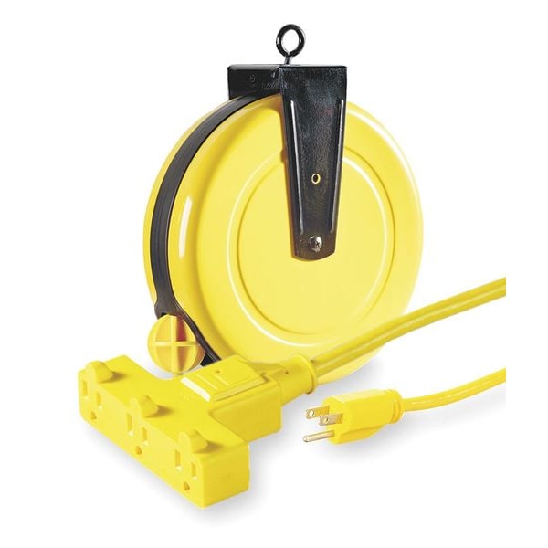 Lumapro 30 ft. 14/3 Extension Cord Reel 13 Amps 3 Outlets 120VAC Voltage - 4XP67